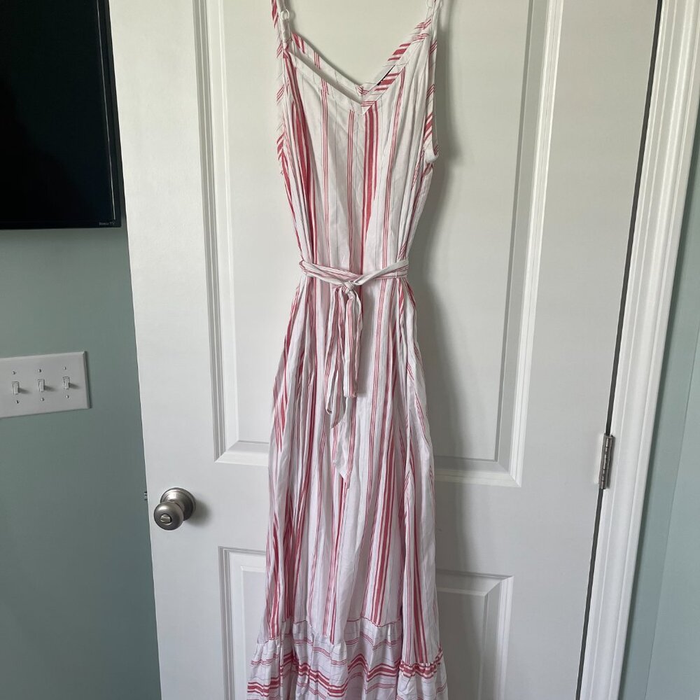 Torrid Red & White Stripe Shirred Hem Maxi Dress- NWT Size 1